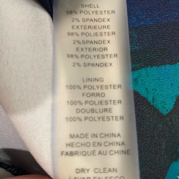 Vince Camuto Office Career Party Blue Green Watercolor Sleeveless Dress Plus 14 - Picture 5 of 9